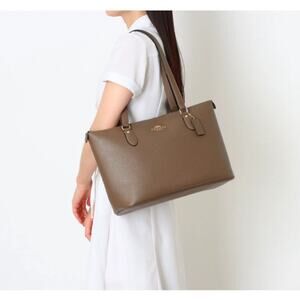 Coach Gallery Tote Bag Dark Stone Gold Hardware Shoulder Purse Tote